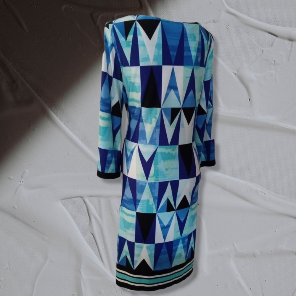 💙 Laura Jeffries Modern Blue Abstract Print Shift Dress Plus Size 16| NW - Picture 8 of 9